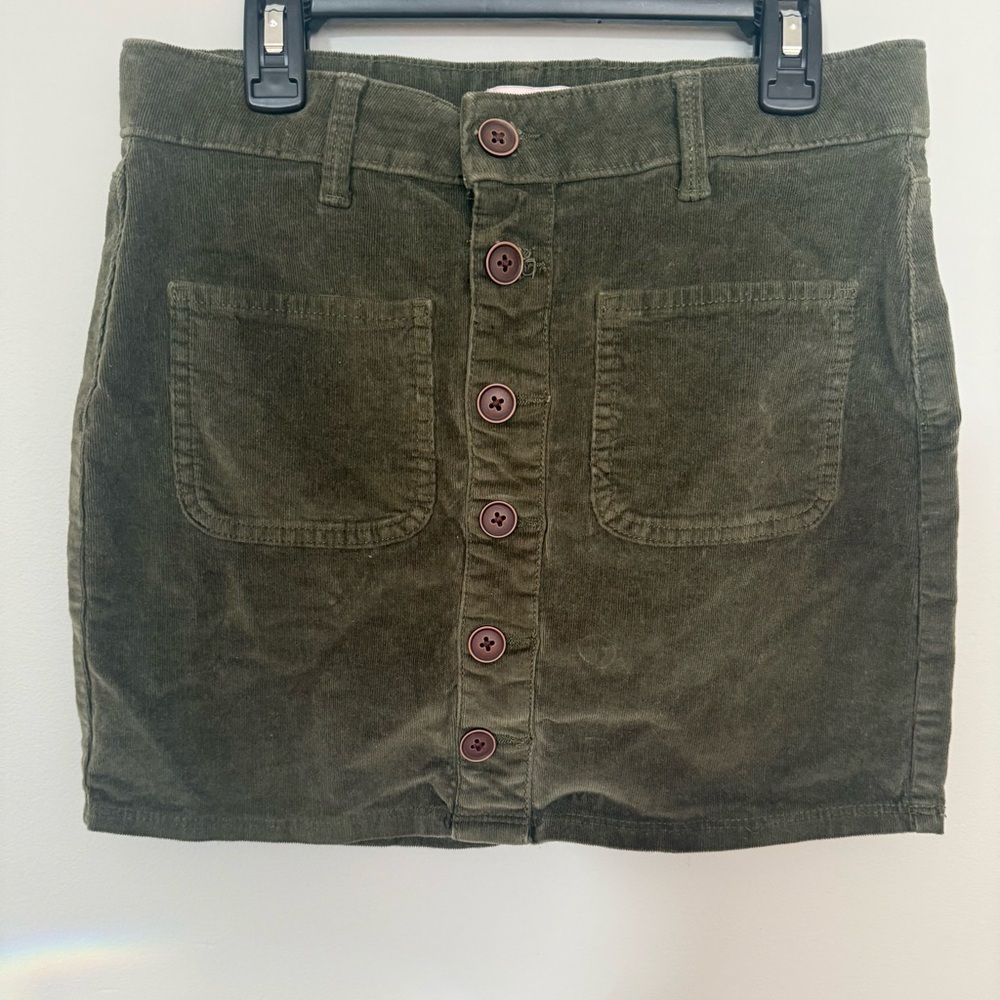SO Kids Youth Olive Green Corduroy Skirt Size 14